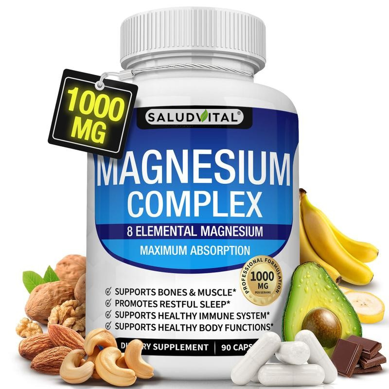 Complejo de Magnesio SaludVital 8 Suplemento de Magnesio Esencial 1000 mg